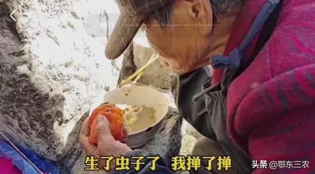 农村87岁老太太，孤独一人生活，住石头房，自种自食，长年没吃肉