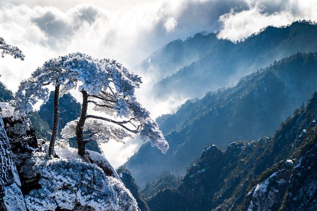 用什么词来形容“冬日的黄山雪景”？